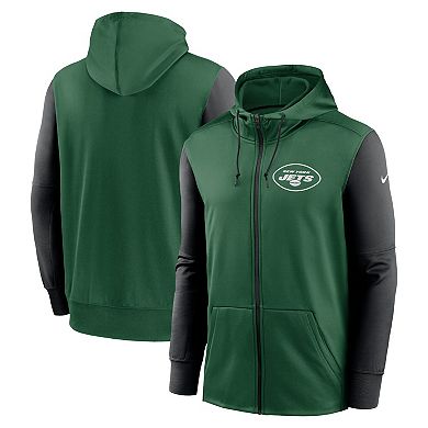 Men's Nike Green New York Jets Performance Full-Zip Hoodie