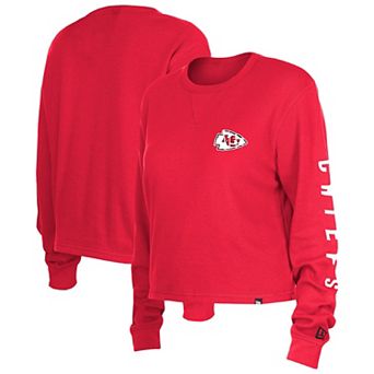Women's New Era Red Kansas City Chiefs Sport Night Thermal Long Sleeve T-Shirt