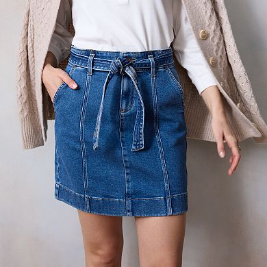 Women's LC Lauren Conrad Tie Waist Jean Mini Skirt