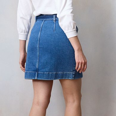 Women's LC Lauren Conrad Tie Waist Jean Mini Skirt
