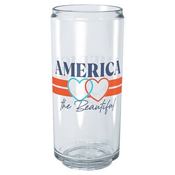 "America The Beautiful" Stripes And Hearts 16 oz. Tritan Pint Glass