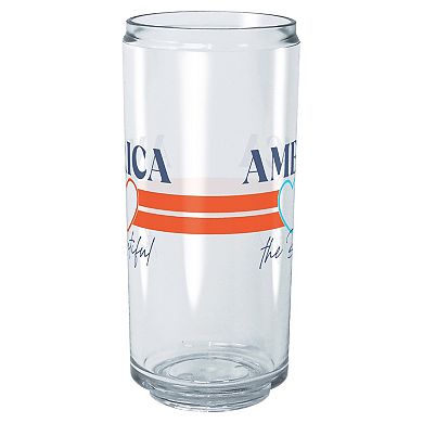 "America The Beautiful" Stripes And Hearts 16 oz. Tritan Pint Glass