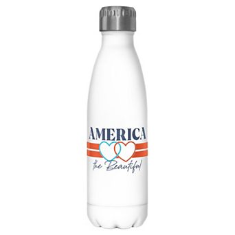 Licensed Character America The Beautiful Stripes And Hearts 17 oz. Stainless Steel Bottle