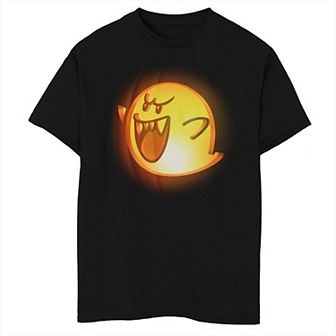 Boys Nintendo Super Mario Boo Halloween Pumpkin Graphic Tee
