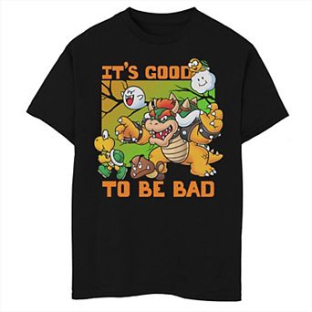 Boys Nintendo Super Mario Halloween Bowser It's Good To Be Bad Graphic Tee