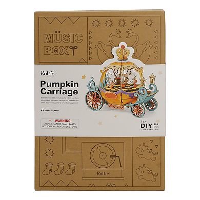 DIY 3D Music Box Puzzle - Pumpkin Carriage - 165 pcs