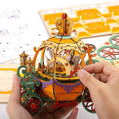 DIY 3D Music Box Puzzle - Pumpkin Carriage - 165 pcs