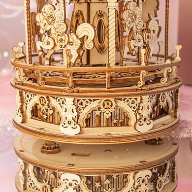 DIY 3D Music Box Puzzle Romantic Carousel 336pcs