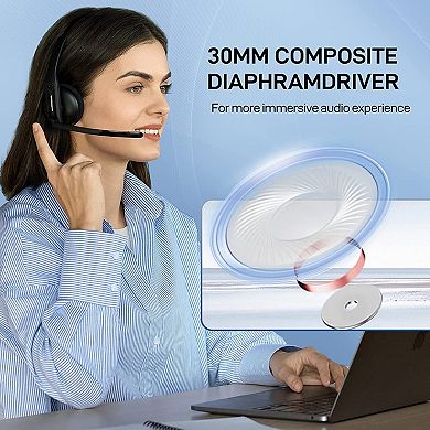 Edifier CC200 Bluetooth Headset with Noise Cancelling Microphone - Trucker Bluetooth Headset - HD Voice - 29hrs Talk Time - USB-C Cable - Multiple Calls Control - Ultralight Design - Black