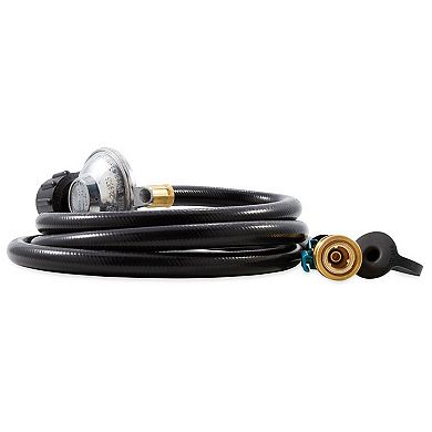 Camco Low Pressure Gas Regulator with 6' Propane Hose and Quick Connect Valve