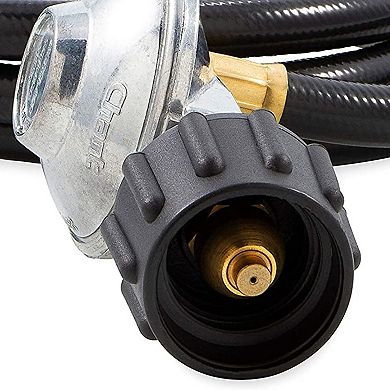 Camco Low Pressure Gas Regulator with 6' Propane Hose and Quick Connect Valve