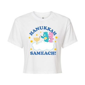 Juniors' Care Bears Hanukkah Sameach Cropped Tee