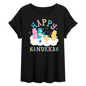 Juniors' Care Bears Happy Hanukkah Oversized Tee