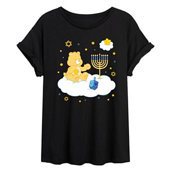 Juniors' Care Bears Hanukkah Cloud Oversized Tee
