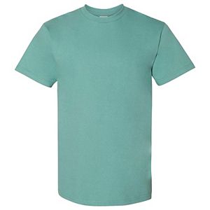 Hanes EcoSmart Men's T-Shirt - 50/50 Cotton/Poly Blend, ComfortBlend Jersey (2XL, Teal)