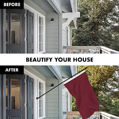 G128 Combo Set: Flag Pole Black + Bracket 1PK AND Burgundy 150D 1PK