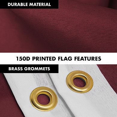 G128 Combo Set: Flag Pole Black + Bracket 1PK AND Burgundy 150D 1PK