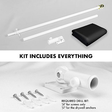 G128 Combo Set: Flag Pole 1PK AND Black 150D 1PK