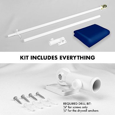 G128 Combo Set: Flag Pole 1PK AND Blue 150D 1PK