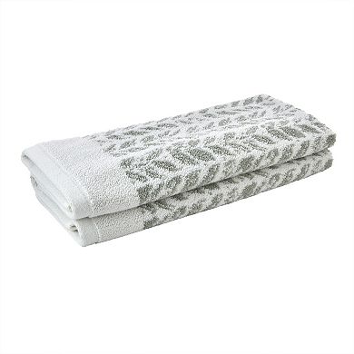 SKL Home Distressed Leaves Jacquard 2-Piece Hand Towel Set