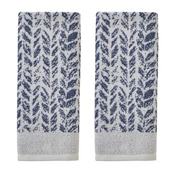 SKL Home Distressed Leaves Jacquard 2 pc Hand Towel Set