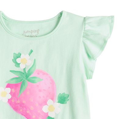 Toddler & Girls 4-12 Jumping Beans Adaptive Double Layer Flutter Sleeve Strawberry Graphic Tee