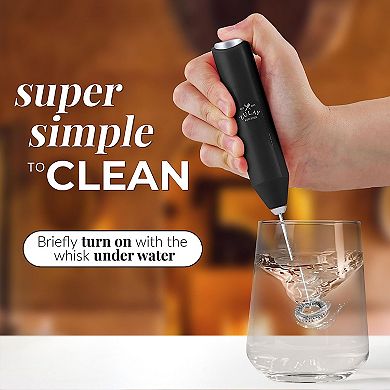 Zulay Kitchen Powerful Milk Frother Wand - FrothMate Mini Milk Frother Handheld Stainless Steel