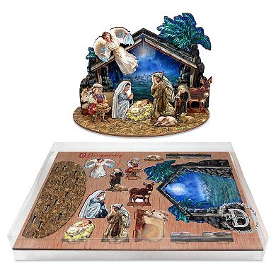 5.5" Nativity with Angel Décorative Village by D. Gelsinger - Nativity Holiday Décor