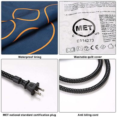 Pet Electric Heating Pad Waterproof with Chew Resistant Cord