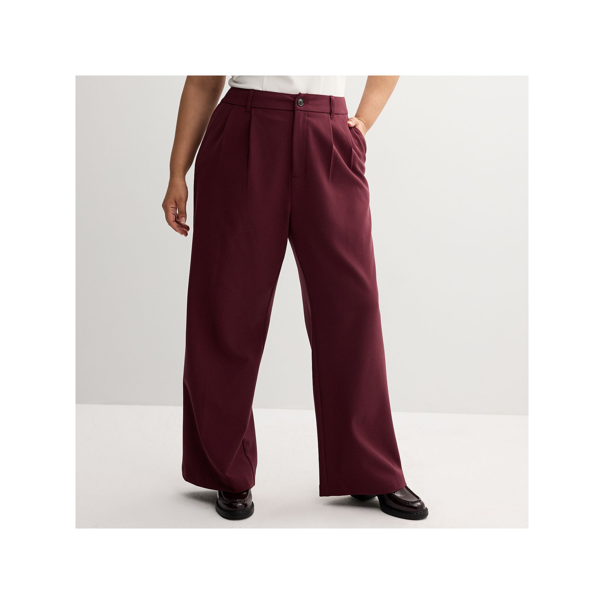 Juniors Plus Size SO® Wide Leg Trousers, Girls, Size: 1XL, Red