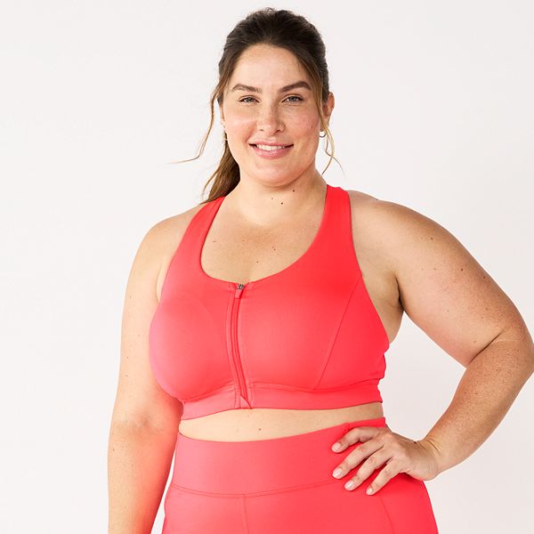 Size Zip Front Compression Bra Plus Size Tek Gear® Zip-Front