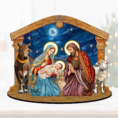 9" Holy Family Nativity Scene Décorative Village by G. Debrekht - Nativity Holiday Décor
