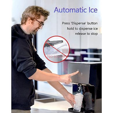 KBICE 2.0 Self Dispensing Countertop Nugget Ice Maker, Crunchy Pebble Ice Maker Black