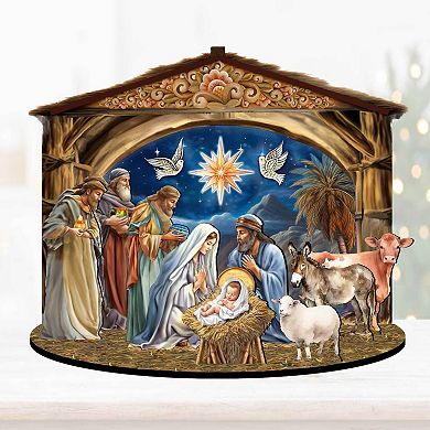 6.5" The Birth of Jesus Nativity Scene Village by G. Debrekht - Nativity Holiday Décor