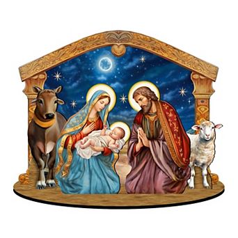 5.5" Holy Family Nativity Scene Décorative Village by G. Debrekht - Nativity Holiday Décor