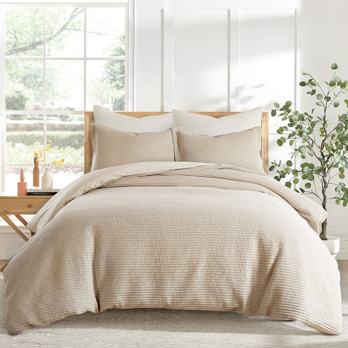 Levtex Home Cloud Waffle Duvet Cover Set - Brown, FULL/QUEEN
