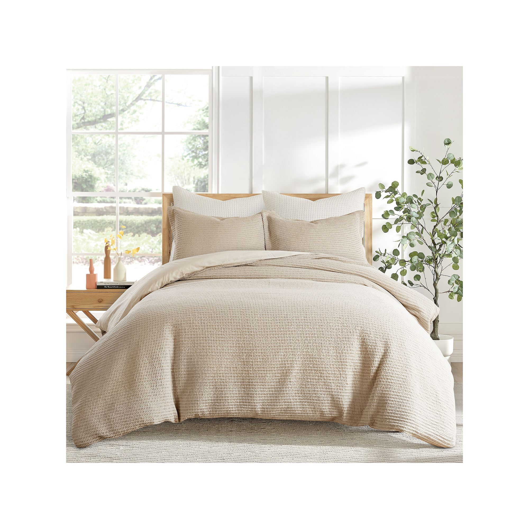 Levtex Home Cloud Waffle Duvet Cover Set, Brown