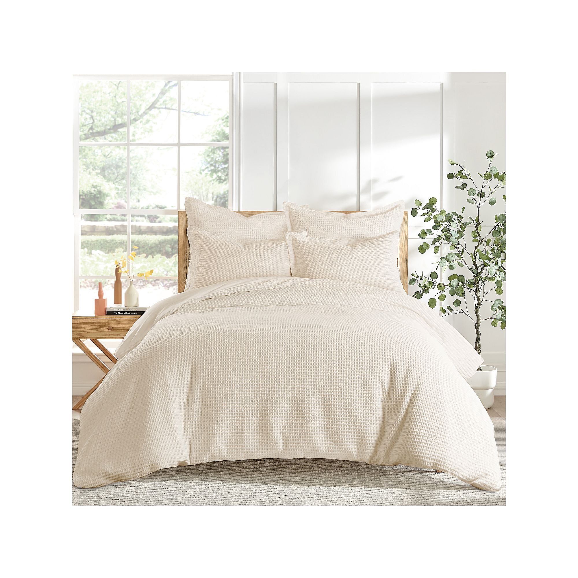 Levtex Home Cloud Waffle Duvet Cover Set, Ivory