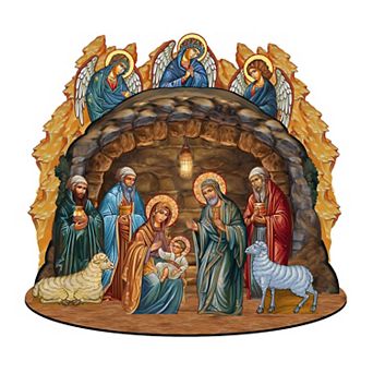 5.5" Nativity Scene with Angels Décorative Village by G. Debrekht - Nativity Holiday Décor