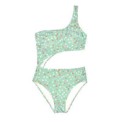 Juniors' Ninety-Nine Degrees° One-Shoulder One-Piece Swimsuit