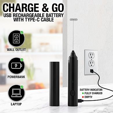 Zulay Kitchen Froth N Go Rechargeable Milk Frother