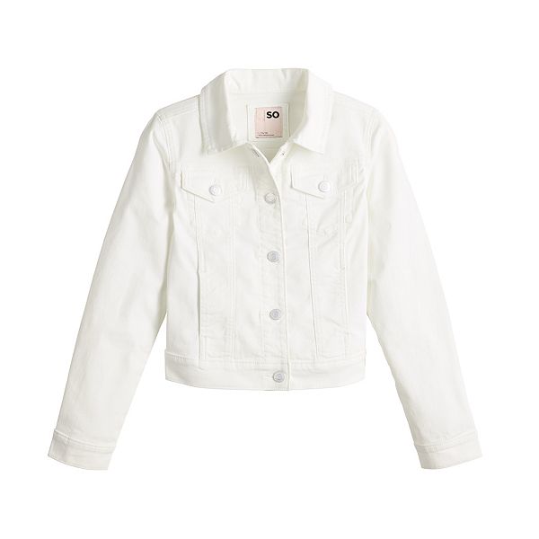 White jean hot sale jacket kohls