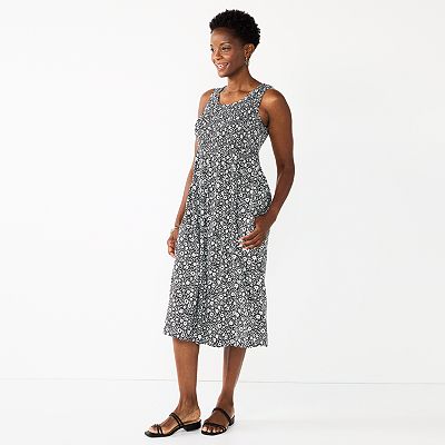 Women s Croft Barrow Smocked Swing Midi Dress
