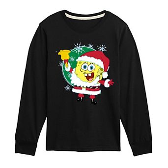 Boys 8-20 Nickelodeon Spongebob Squarepants Santa Long Sleeve Graphic Tee