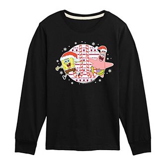 Boys 8-20 Nickelodeon Spongebob Squarepants Candy Cane Long Sleeve Graphic Tee