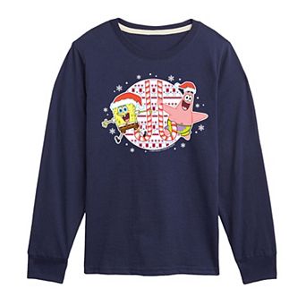 Boys 8-20 Nickelodeon Spongebob Squarepants Candy Cane Long Sleeve Graphic Tee