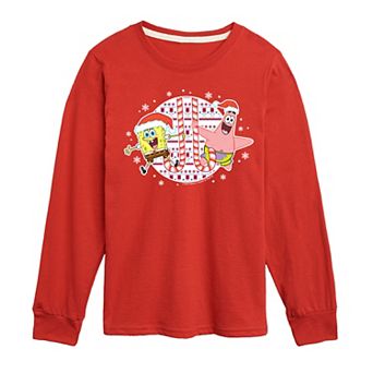Boys 8-20 Nickelodeon Spongebob Squarepants Candy Cane Long Sleeve Graphic Tee