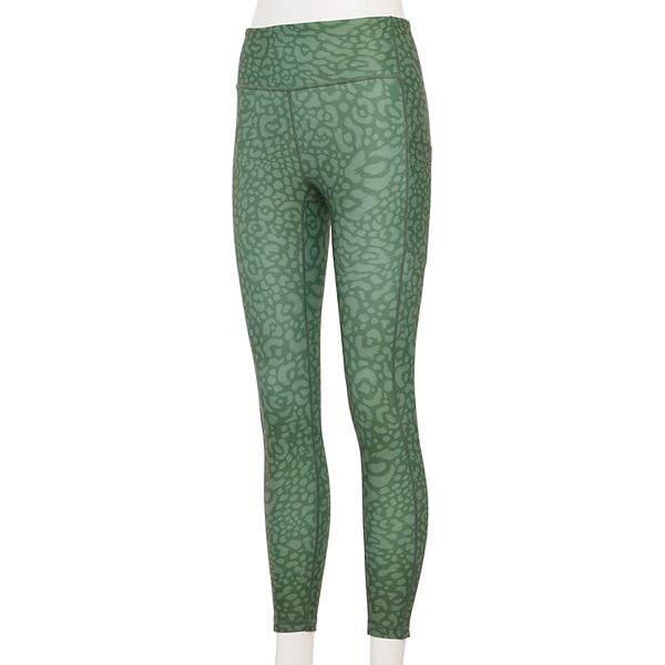 Women's Tek Gear® Ultrastretch High-Waisted Side Pocket 7/8 Leggings -  Green Leopard (LARGE) – BrickSeek