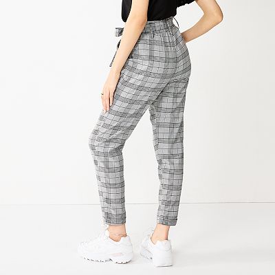 Juniors' SO High-Rise Paperbag Tapered Leg Pants