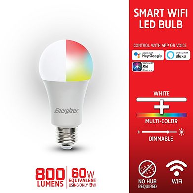 Energizer 4-Pack Smart Wi-Fi Multi-Color & White LED A19 E26 Light Bulbs